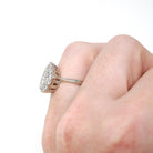 Diamond Cluster Ring - Estate 14k White Gold Natural Diamond Pear Shape - Modern Circa 2000s Era Size 3 3/4 Engagement Halo Fine Jewelry