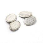 Art Deco Cufflinks - Vintage Sterling Silver Matched Oval Linear Engraved Plate Design - Circa 1930s Era Set of 2 Links Fine Unisex Jewelry