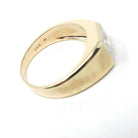 Vintage Diamond Ring - Retro 14k Yellow & White Gold Unisex .73 CT Engagement Band - Circa 1970s Era Size 12 Two Tone Fine Bridal Jewelry