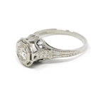 Antique Diamond Ring - Art Deco 18k White Gold Natural .50 CT Engagement - Circa 1920s Size 8 Filigree Belais Tall Basket Fine 20s Jewelry