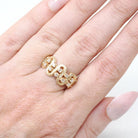 Vintage Diamond Ring - Retro 14k Yellow Gold Natural .25 CTW Wave Statement Band - Circa 1970s Era Size 6 1/2 Abstract Snake Fine Jewelry