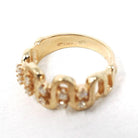 Vintage Diamond Ring - Retro 14k Yellow Gold Natural .25 CTW Wave Statement Band - Circa 1970s Era Size 6 1/2 Abstract Snake Fine Jewelry