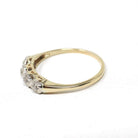 Vintage Diamond Band - Mid Century 14k Yellow & White Gold .03 CTW Wedding Ring - Circa 1950s Size 7 1/4 Fine Two Tone Fine Bridal Jewelry