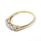 Vintage Diamond Band - Mid Century 14k Yellow & White Gold .03 CTW Wedding Ring - Circa 1950s Size 7 1/4 Fine Two Tone Fine Bridal Jewelry