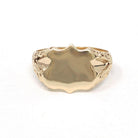 Antique Signet Ring - Edwardian Era 14k Yellow Gold Blank Shield Statement Men's Unisex Band - Vintage Circa 1900s Size 10 3/4 Fine Jewelry