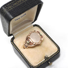 Antique Signet Ring - Art Deco 10k Rose & Yellow Gold Blank Oval Statement - Dated 1922 Inscribed EDG Size 12 Personalizable Fine OB Jewelry