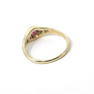 Vintage Ruby & Diamond Ring - Retro Era 14k Yellow Gold Natural Red Gemstone - Circa 1970s Size 6 Engagement Anniversary Fine Bridal Jewelry