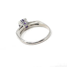 Mid Century Amethyst Ring - Vintage Platinum Natural Purple Gem & Diamonds - Circa 1950s Era Size 6 3/4 Alternative Engagement Fine Jewelry