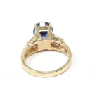 Tanzanite & Diamond Ring - Modern 14k Yellow Gold Natural Oval Purple Blue Gemstone - Estate Circa 2000's Size 4 1/4 Engagement Fine Jewelry
