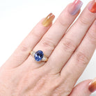 Tanzanite & Diamond Ring - Modern 14k Yellow Gold Natural Oval Purple Blue Gemstone - Estate Circa 2000's Size 4 1/4 Engagement Fine Jewelry