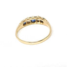 Antique Sapphire & Diamond Band - Edwardian 18k Yellow Gold Natural Blue Gem Wedding Stacking Ring - Vintage 1900s Size 6 1/4 Fine Jewelry