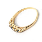 Antique Sapphire & Diamond Band - Edwardian 18k Yellow Gold Natural Blue Gem Wedding Stacking Ring - Vintage 1900s Size 6 1/4 Fine Jewelry