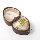 Modern Sphene Ring - 18k Yellow Gold Bezel Set Natural Green Gemstone - Size 6 Statement Fine Cocktail East West Fire Dispersion Jewelry
