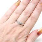 Mid Century Diamond Ring - Vintage Platinum Natural .48 CTW Classic Accented Engagement - Circa 1950s Era Size 7 Fine Bridal Wedding Jewelry