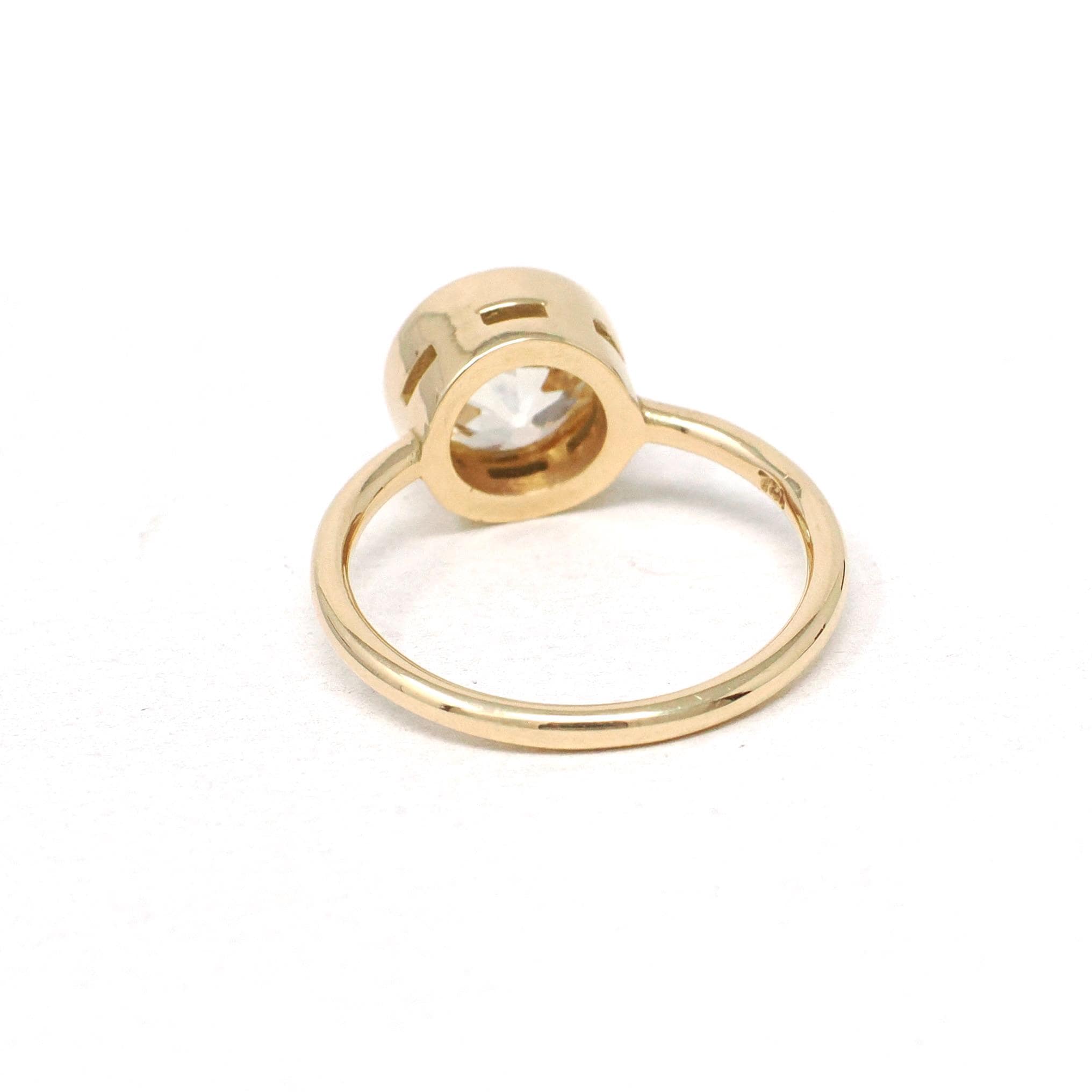 Antique 2.71 ct Old European Cut Diamond Engagement Ring - 18k Yellow Gold Bezel Set Vintage Solitaire - Modern Size 6 1/2 Fine Jewelry
