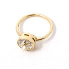 Antique 2.71 ct Old European Cut Diamond Engagement Ring - 18k Yellow Gold Bezel Set Vintage Solitaire - Modern Size 6 1/2 Fine Jewelry