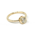 Antique .91 ct Old European Cut Diamond Engagement Ring - 18k Yellow Gold Bezel Set Vintage Solitaire - Modern Size 6 1/4 Fine Jewelry