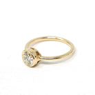 Antique .91 ct Old European Cut Diamond Engagement Ring - 18k Yellow Gold Bezel Set Vintage Solitaire - Modern Size 6 1/4 Fine Jewelry