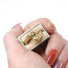 Chrysoberyl Bypass Ring - Modern 18k Yellow Gold Natural Light Green Oval Gemstone Solitaire - Vintage Estate 2000s Era Size 8 Fine Jewelry