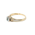 Vintage Paraiba Tourmaline Ring - Mid Century 14k Yellow & 18k White Gold Two Tone Engagement Solitaire - Circa 1940s Era Size 6 1/4 Jewelry
