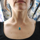 Turquoise Scarab Charm - 14k Yellow Gold Carved Bug Pendant Necklace - Egyptian Revival 1960s Era Fine Protection Statement Jewelry