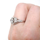 Vintage Engagement Ring - Art Deco Platinum 1.53 CTW Old European Cut Diamond Bridal - Circa 1930s Size 6 Wedding Fine GIA Report Jewelry