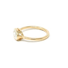 East-to-West Diamond Ring - 18k Yellow Gold Bezel Set 1.12 CT Natural Oval Brilliant Cut Solitaire - Modern Minimalist Size 6 Fine Jewelry