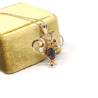 Antique Lavalier Necklace - Edwardian 10k Yellow Gold Natural Amethyst Seed Pearl Pendant - Art Nouveau Circa 1900s Era Dainty Fine Jewelry