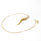 Italian Horn Charm - Retro 18k Yellow Gold Italy Cornicello Good Luck Pendant Necklace - Vintage Circa 1970s Ward Off Evil Amulet Jewelry