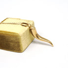 Italian Horn Charm - Retro 18k Yellow Gold Italy Cornicello Good Luck Pendant Necklace - Vintage Circa 1970s Ward Off Evil Amulet Jewelry