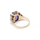 Created Color Change Sapphire Ring - Mid Century 10k Yellow & White Gold Natural Purple Gemstone - Vintage 1940s Era Size 6 Fine 40s Jewelry