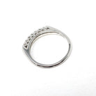 Vintage Diamond Band - Mid Century Platinum Natural .14 CTW Prong Wedding Ring - Circa 1950s Era Size 7 Paired Bridal Stacking Fine Jewelry