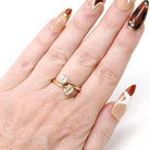 Diamond Toi Et Moi Ring - Edwardian Era 14k Rosy Yellow Gold .81 CTW Old Mine Cut Bypass Band - Size 6 3/4 Fine Bridal Engagement Jewelry