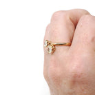 Diamond Toi Et Moi Ring - Edwardian Era 14k Rosy Yellow Gold .81 CTW Old Mine Cut Bypass Band - Size 6 3/4 Fine Bridal Engagement Jewelry