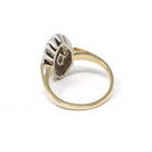 Diamond Shield Ring - Mid Century 14k Yellow & White Gold .64 CT Marquise Brilliant - Circa 1960s Era Size 6 3/4 Navette Bridal Fine Jewelry