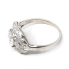 Art Deco Diamond Ring - Vintage Platinum 1.05 CTW Natural Gemstones - Circa 1920s Era Handmade Geometric Cluster Size 5 1/4 Fine 20s Jewelry