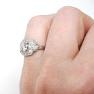 Art Deco Diamond Ring - Vintage Platinum 1.05 CTW Natural Gemstones - Circa 1920s Era Handmade Geometric Cluster Size 5 1/4 Fine 20s Jewelry