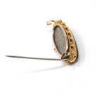 Antique Hair Brooch - Victorian 15CT Yellow Gold Black Onyx & Seed Pearls Star Pin - Circa 1880s Era Braided Fine Lapel Mourning Jewelry