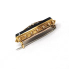 Antique Hair Brooch - Victorian 15CT Yellow Gold Black Onyx & Seed Pearls Star Pin - Circa 1880s Era Braided Fine Lapel Mourning Jewelry