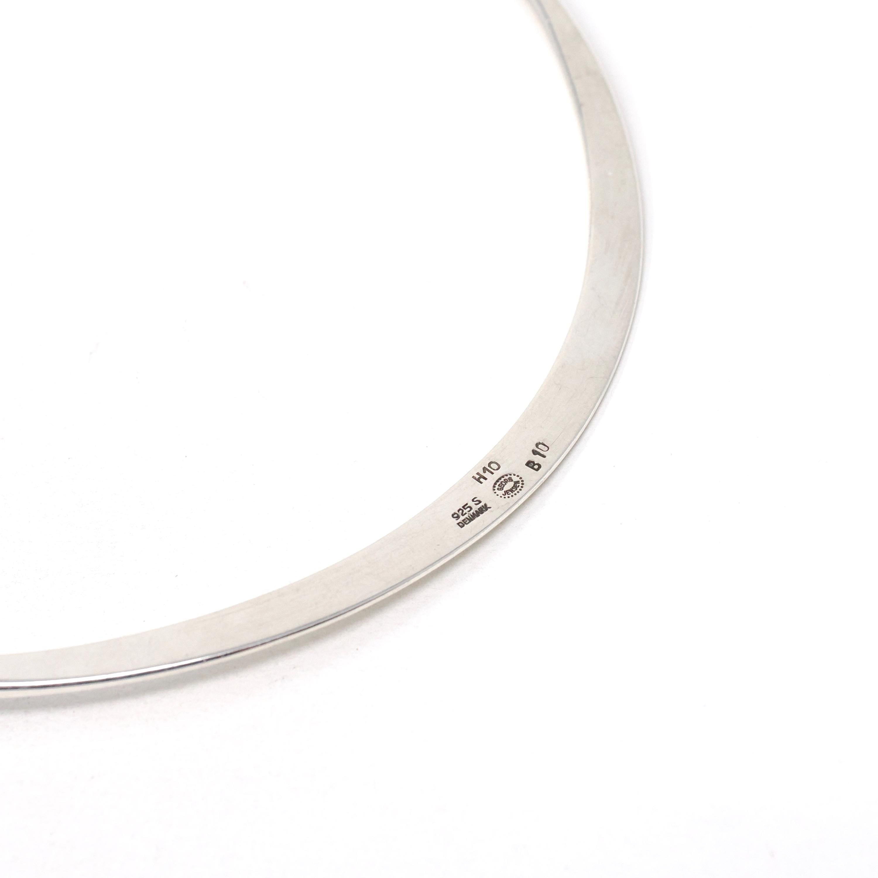Georg Jensen Silver Choker - Mid Century Modernist Sterling Torque Necklace - Circa 1960s Era Scandinavian MCM Figural Fashion Jewelry