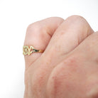 Vintage "Baby" Ring - Estate 10k Yellow Gold Textured Child Pet Name Band - Circa 1990s Era Size 3 3/4 Petite Dainty Newborn Fine Jewelry