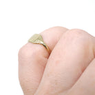 Vintage "R" Signet Ring - Mid Century 10k Yellow Gold Engraved Initial Script Letter - Circa 1940s Era Size 1 Petite Midi Pinky Fine Jewelry