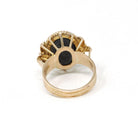 Vintage Star Diopside Ring - Retro 14k Yellow Gold Natural Four Rayed Gemstone - Circa 1960s Era Size 2 1/4 Solitaire Pinky Fine Jewelry