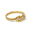 Diamond Bypass Band - Modern 18k Yellow Gold Two Stone .05 CTW Love Knot Ring - Circa 2000s Era Size 8 Fine Rope Stacking Statement Jewelry