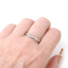Mid Century Wedding Band - Vintage 14k White Gold Unadorned Ring - Circa 1950s Size 8 3/4 Stacking Statement Tessler & Weiss Fine Jewelry
