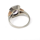 Created Spinel Ring - Vintage 10k White & Rose Gold Pink Faceted Gemstone - Art Deco Circa 1930s Size 5 1/4 Two Tone Fine Statement Jewelry