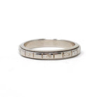 Art Deco Band - Vintage 14k White Gold Orange Blossom Engraved Design Ring - Circa 1930s Size 4 3/4 Wedding Bridal Fine Statement Jewelry