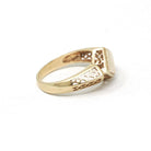 Edwardian Blank Signet - Antique 14k Yellow Gold Lozenge Shaped Ring - Circa 1910s Era Size 3 3/4 Filigree Fine Engravable Statement Jewelry
