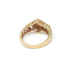 Edwardian Blank Signet - Antique 14k Yellow Gold Lozenge Shaped Ring - Circa 1910s Era Size 3 3/4 Filigree Fine Engravable Statement Jewelry