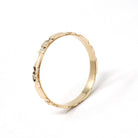 Eternity Flower Band - Estate 14k Yellow Gold Floral Stacking Wedding Ring - Modern Era Size 12 Nature Inspired Dainty Bridal Fine Jewelry